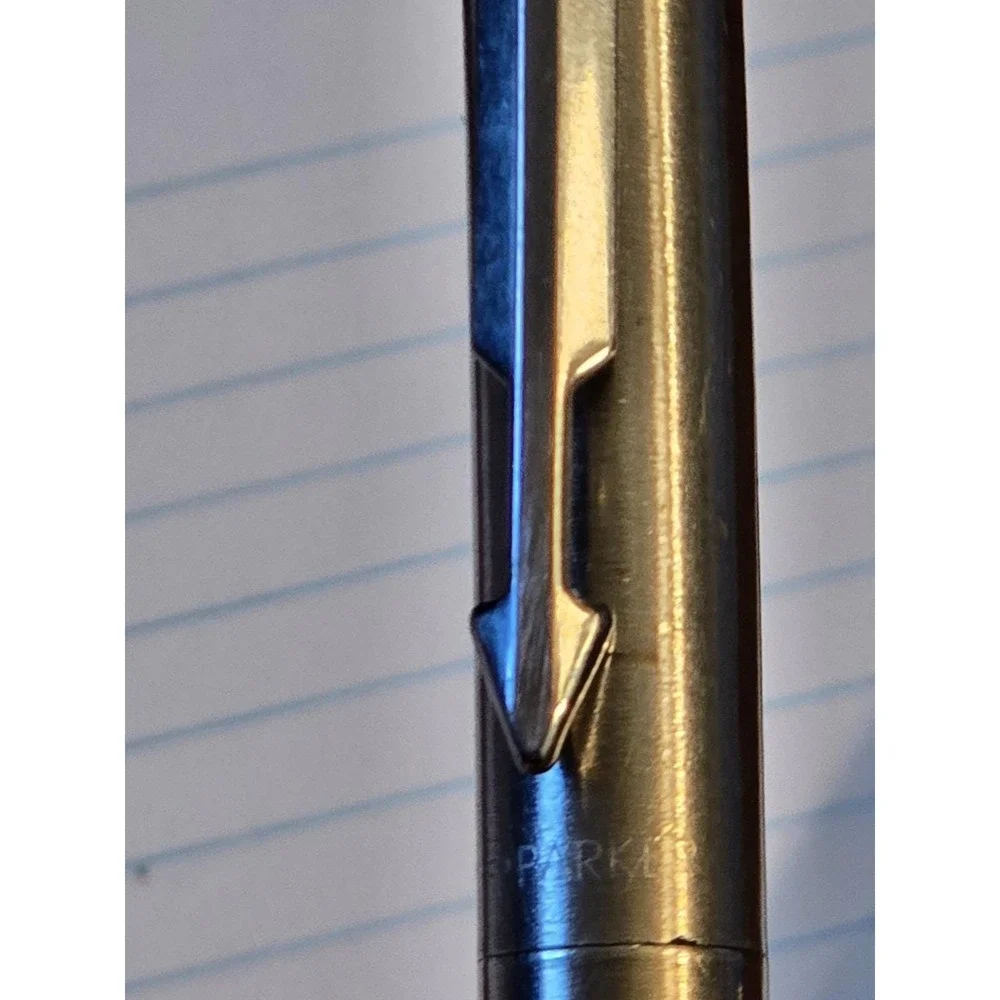 Lot 2 Vintage Parker Vector Fountain Pens Black & Stainless Steel Made In USA